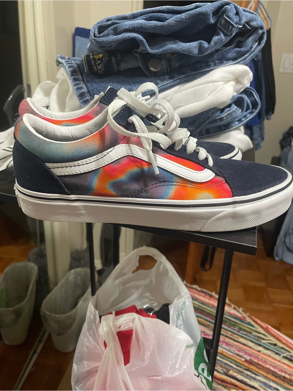 Vans Old Skool Tie-Dye Accent Sneakers - Black/Multicolor